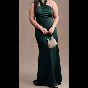 BHLDN Ruby Twist Halter Satin Gown